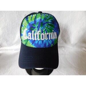CALIFORNIA PIT BULL Tie Dye Snapback Cap Mesh Trucker Hat Adjustable